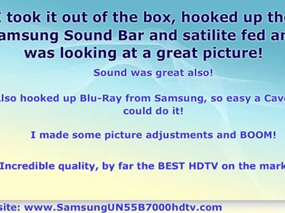 Samsung UN55B7000 55-Inch LED HDTV Review & Hot Deal