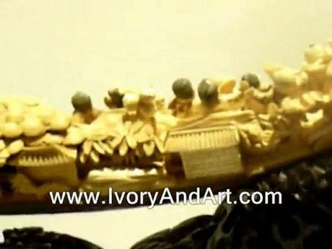 Hand Carved Mammoth ivory Tusk - The Children