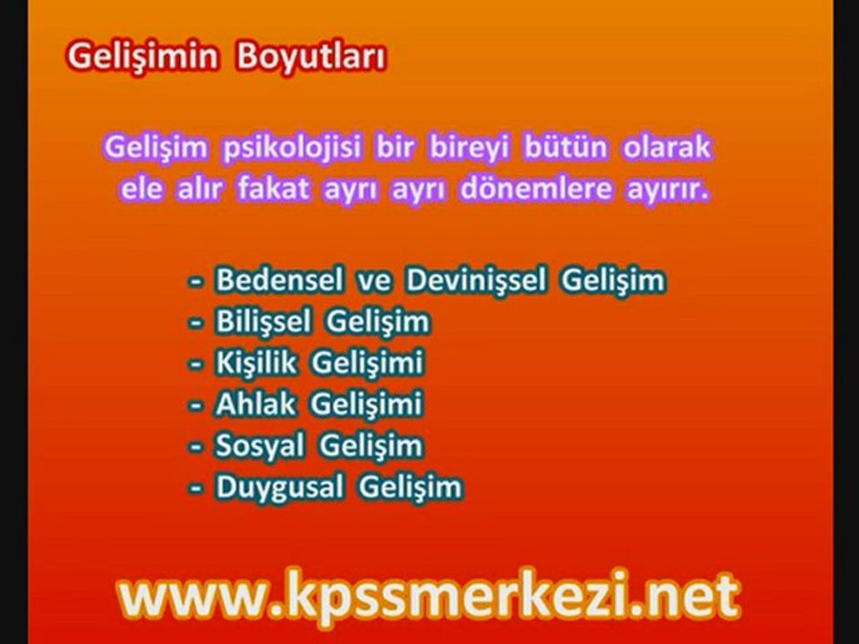 Gelişimin Boyutları