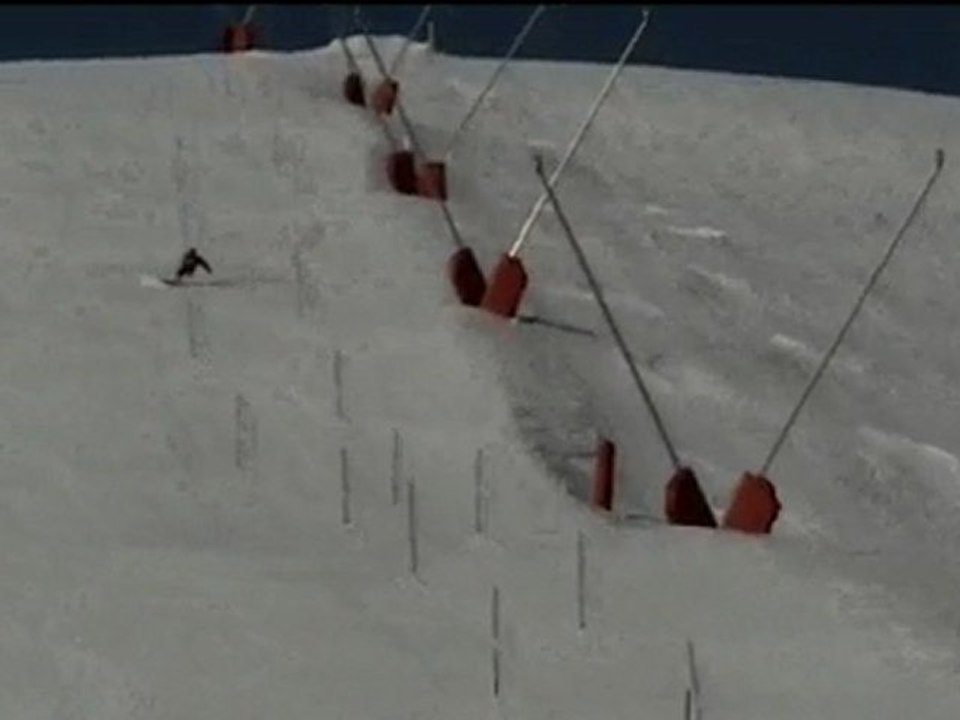 Patrick en slalom