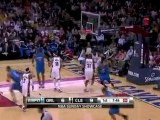 Vince Carter knifes through the lane and finishes with a one