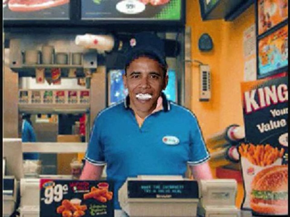 OBAMA IS THE BURGER KING RETARD