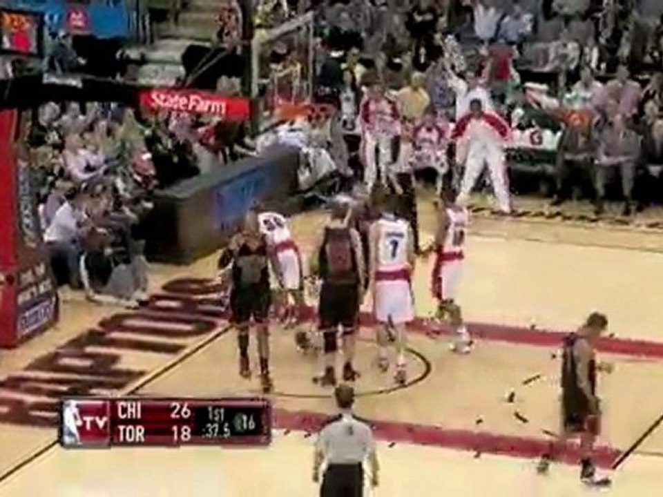 Jarrett Jack drives to the basket, gets fouled and sinks the