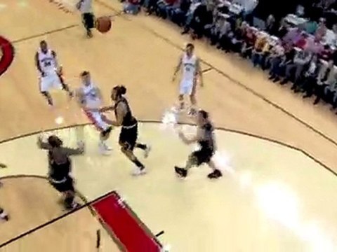 Jose Calderon throws a nice pass to Amir Johnson, who finish