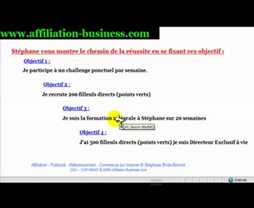 Les objectifs pour une bonne affiliation