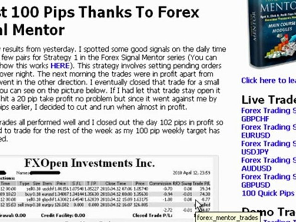 Forex Mentor Course Review - Live Testing Results