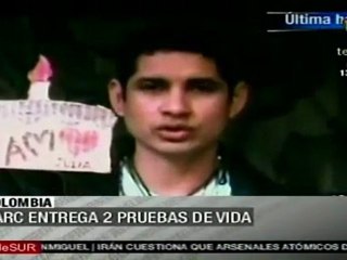FARC entregan pruebas de vida de dos rehenes