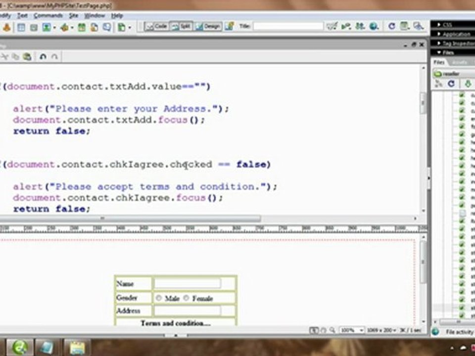 How to validate a Radio Button in PHP/ASP/JSP?