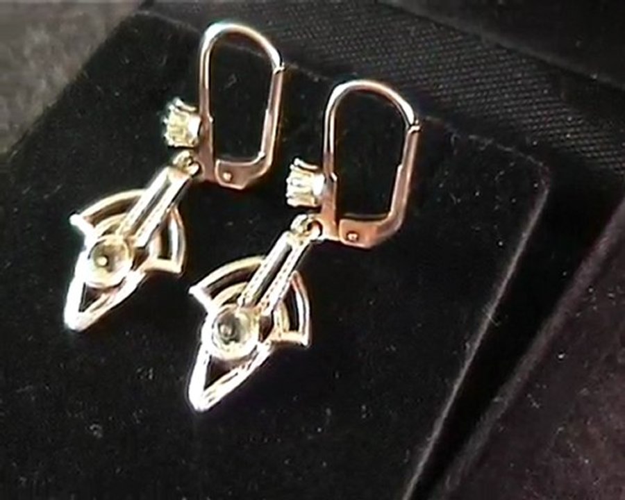 Ohrstecker / Ohrringe Jugendstil mit Aquamarin