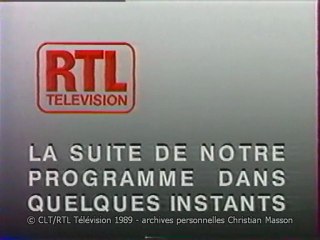 1989 Panneau "suite du programme" sur RTL Télévision