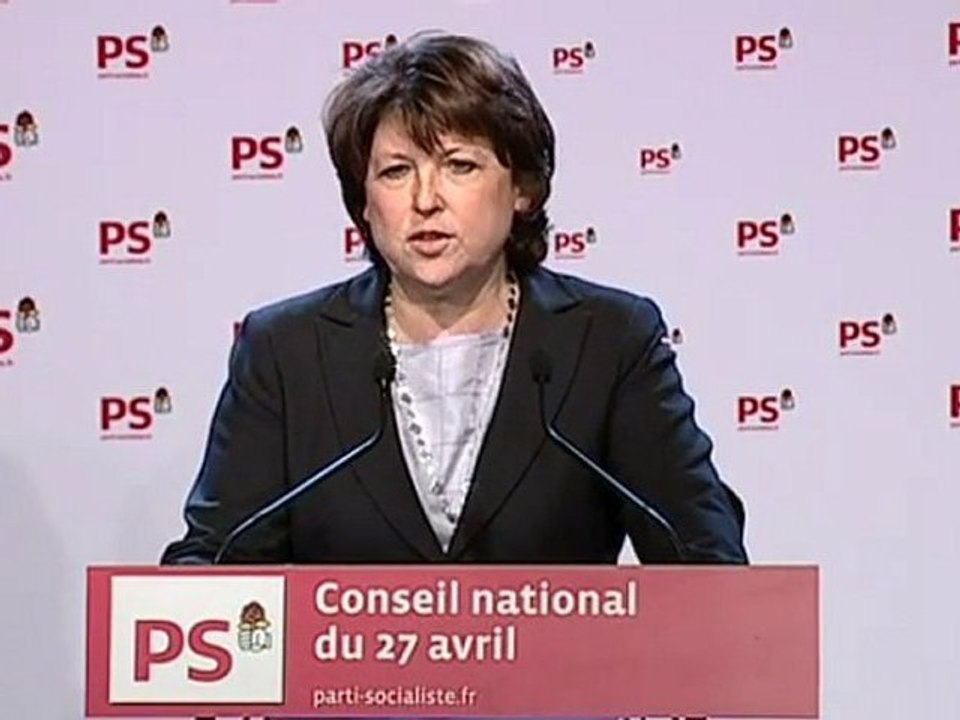 Discours de Martine Aubry au conseil national