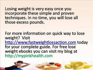 Strategies and Quick Way to Lose Weight