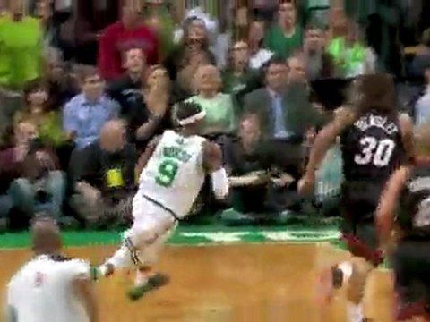 Rajon Rondo picks a pocket but then Dwyane Wade Block Rondo'