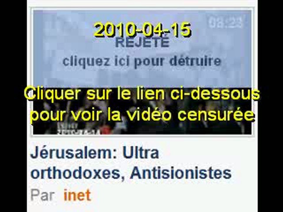 Dailycensure de 'Jérusalem ultra-orthodoxes, Antisionistes'
