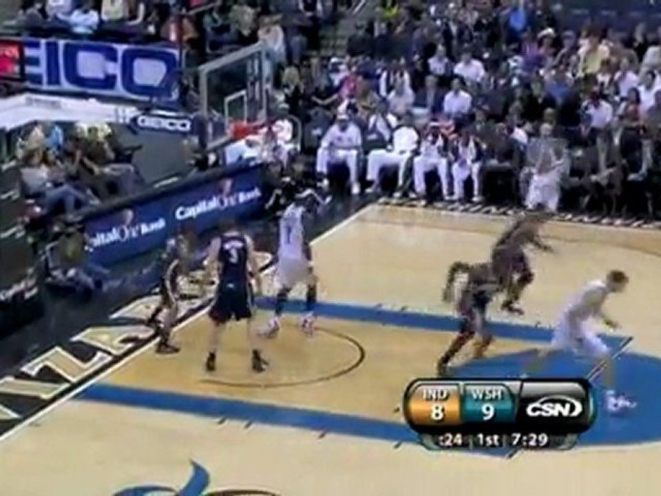 Andray Blatche goes low and finishes strong with two hands.