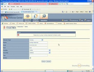 Creating a Response Group with Sourcefire Defense Center