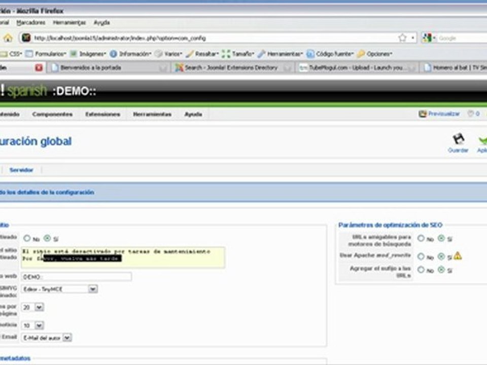 Desactivando la parte pública de tu sitio Joomla