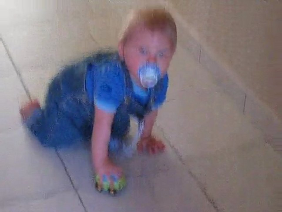 Titi qui joue aux voitures