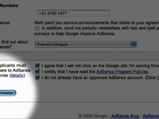 Signing Up for Google Adsense Marketing