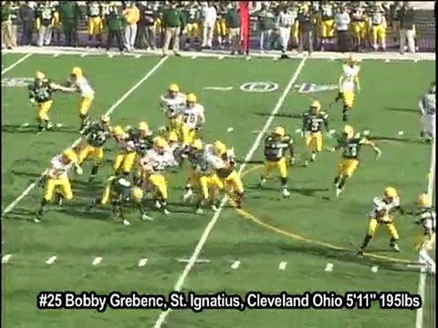 #25 Junior RB Bobby Grebenc St. Ignatius High School