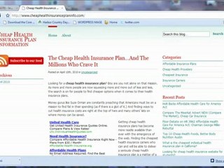 Cheap Health Insurance Plan