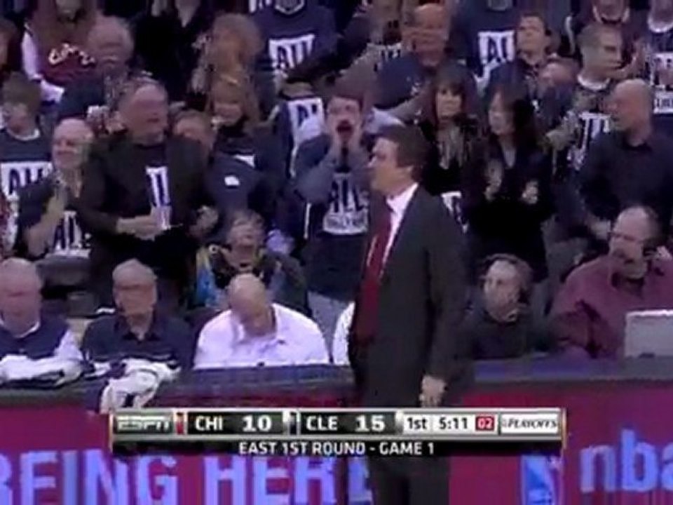 LeBron James spins through the defense, gets fouled and sink