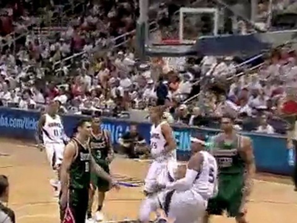 Joe Johnson throws a wonderful pass to Josh Smith, who finis