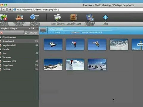 Partagez vos albums avec vos contacts