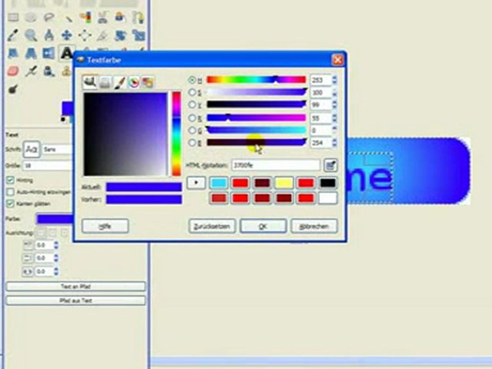 Button für Webseite erstellen mit Grafikprogramm