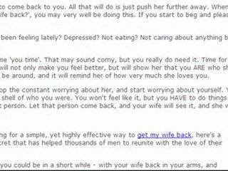 How Can I Get My Wife Back - Discover How to Win Her ...