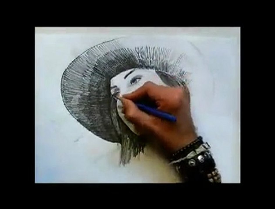 kara kalem funda arar portre çizimi ALİ DUGAN