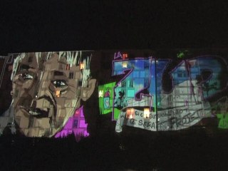 Graffiti éphémère sur la cité Breuer