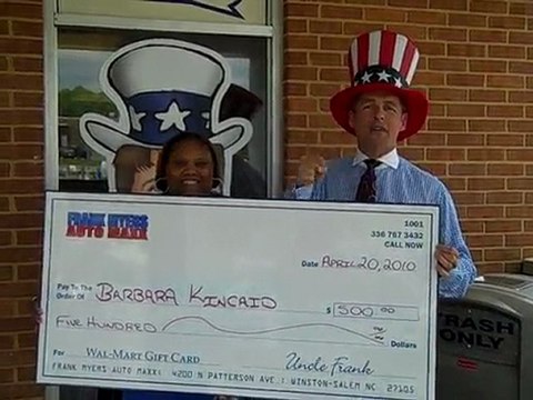 ANOTHER $500 Winner At Frank Myers Auto in Winston-Salem, NC