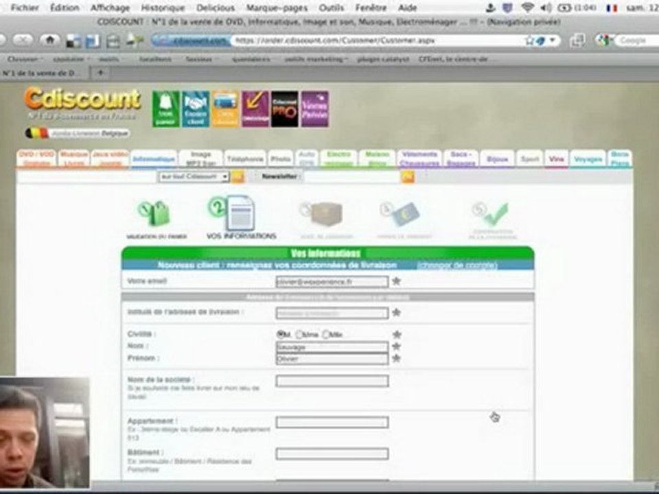 Test du processus de commande de cDiscount.com