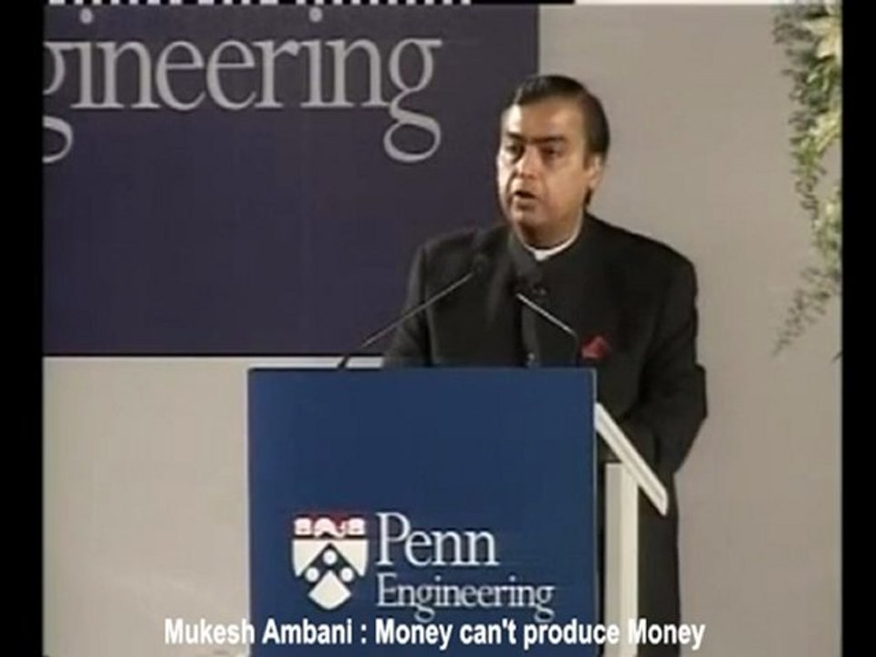 Mukesh Ambani on how Money can’t produce money