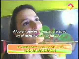 Ensayo Sofia Pachano para bailando 2010