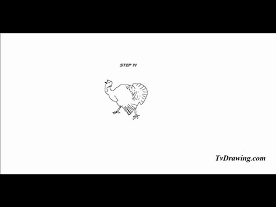 How to Draw a Simple Cartoon Thanskgiving Turkey Easy Step b
