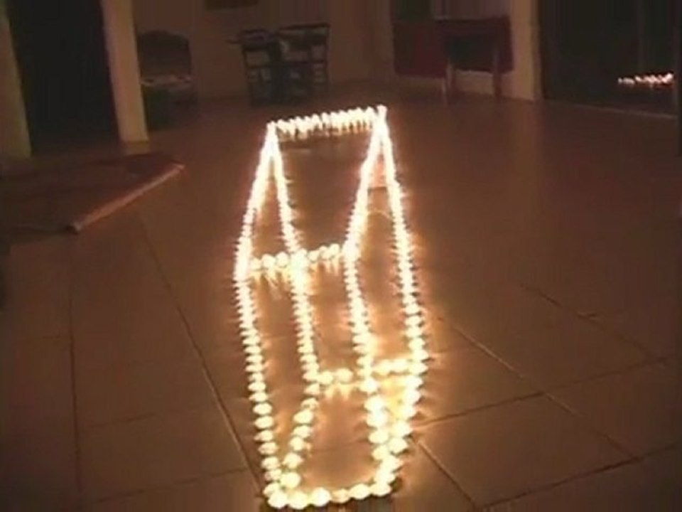 illusion d'optique avec des bougies