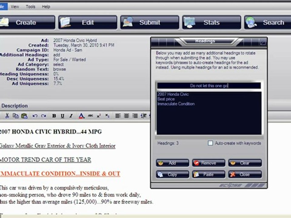 Craigslist - Cute Auto Poster Post multiple ads