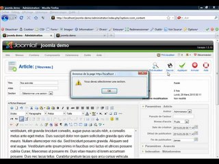 inserer un article dans article joomla