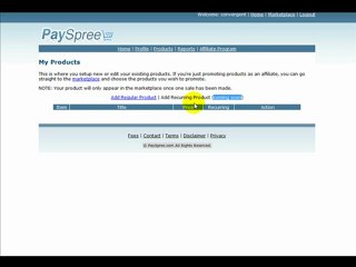 Payspree Vue de l'intérieure et Ajout de Produit