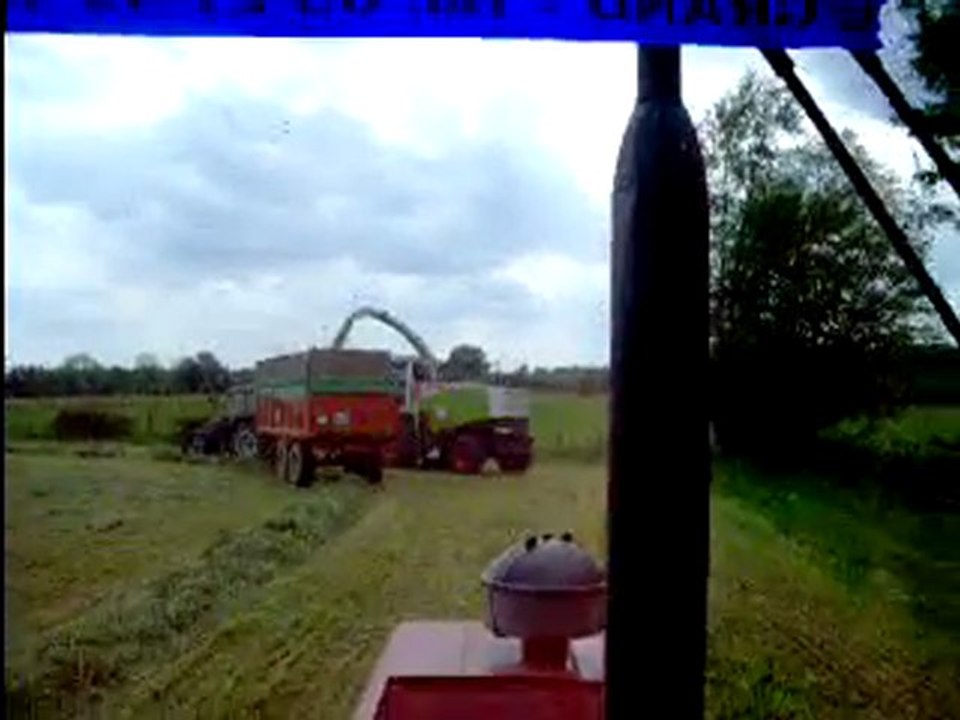 015 ensilage d' herbe vu d' un Case IH 1255