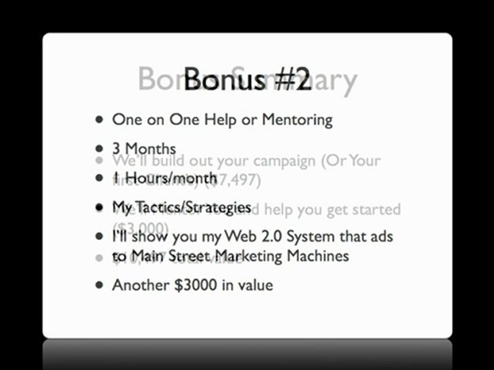 Main Street Marketing Machines Bonus