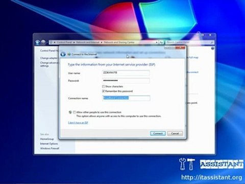 How to configure a PPPoE connection on windows