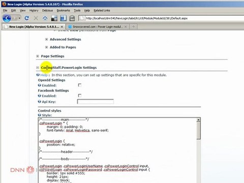 DotNetNuke Tutorial, Power Login module - first shot