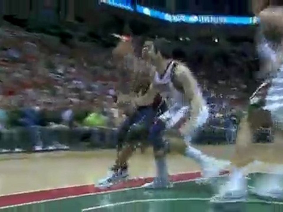 Dan Gadzuric blocks the driving layup attempt.