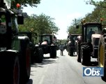 Manif des agriculteurs vue d'un tracteur