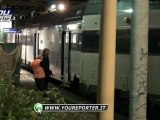 Deraglia treno pendolari alla stazione di Como Borghi