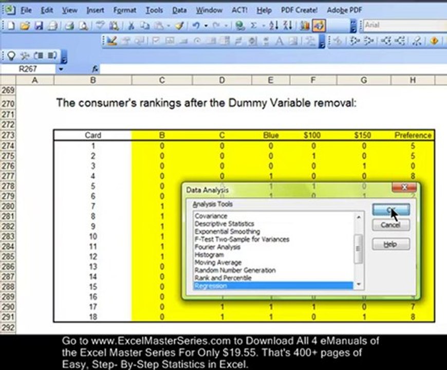 How To Do Conjoint With Dummy Variable Regression in Excel