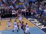 Shannon Brown drives the lane and finishes with the dunk.